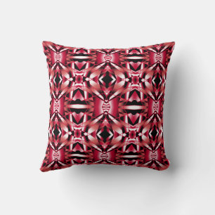 Red Power Perspective Color Gradient Filled Art Throw Pillow