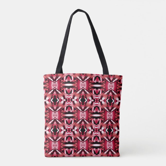 Red Power Perspective Color Gradient Filled Art Tote Bag (Back)
