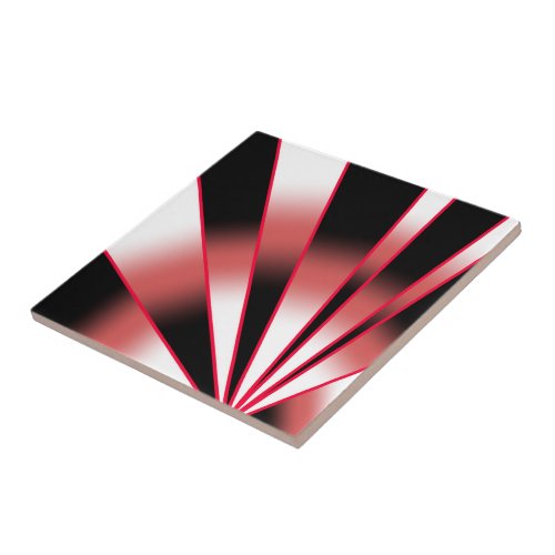 Red Power Perspective Gradient Color Fill Drawing Ceramic Tile