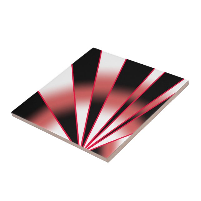 Red Power Perspective Gradient Color Fill Drawing Ceramic Tile (Side)