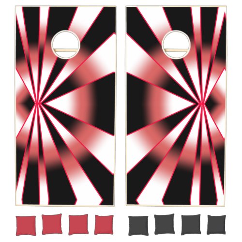 Red Power Perspective Gradient Color Fill Drawing Cornhole Set