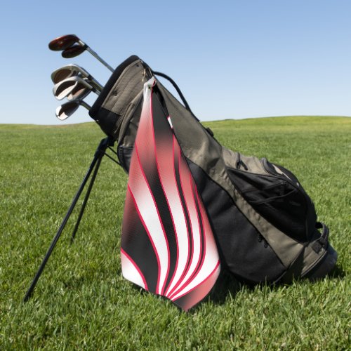 Red Power Perspective Gradient Color Fill Drawing Golf Towel
