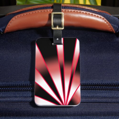 Red Power Perspective Gradient Color Fill Drawing Luggage Tag