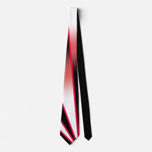 Red Power Perspective Gradient Color Fill Drawing Neck Tie