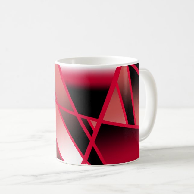 Red Power Perspective Gradient Color Filled Art  Coffee Mug (Front Right)
