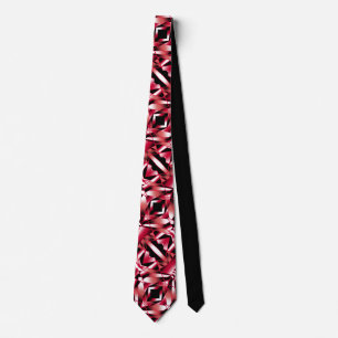 Red Power Perspective Gradient Color Filled Art Neck Tie