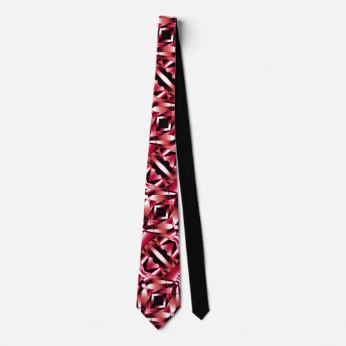 Red Power Perspective Gradient Color Filled Art Neck Tie