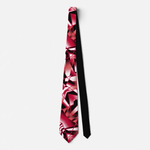Red Power Perspective Gradient Color Filled Art Neck Tie