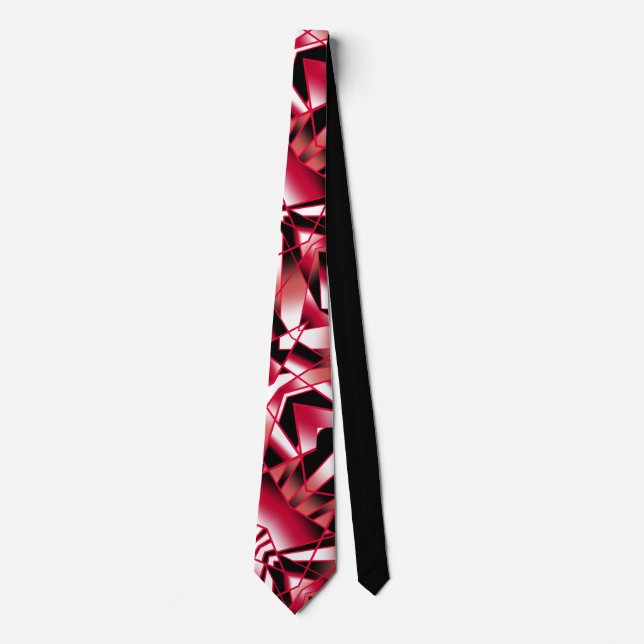 Red Power Perspective Gradient Color Filled Art Neck Tie (Front)