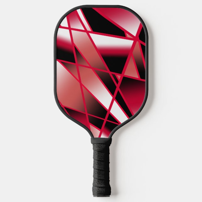 Red Power Perspective Gradient Color Filled Art Pickleball Paddle (Front)