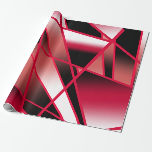 Red Power Perspective Gradient Color Filled Art Wrapping Paper