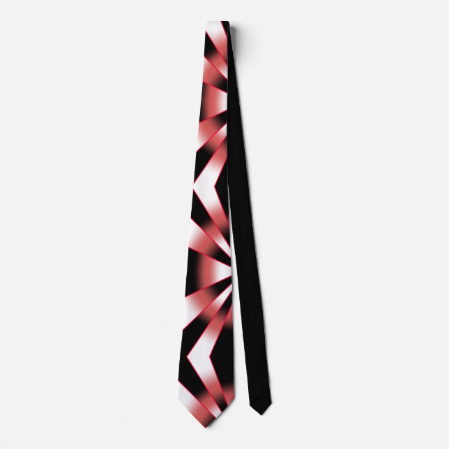 Red Power Perspective Gradient Fill Drawing Neck Tie (Front)