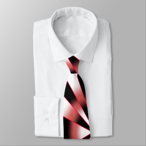 Red Power Perspective Gradient Fill Drawing Neck Tie