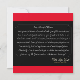 Red Powerful Woman Affirmation Card