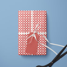 Red Preppy Gingham Hearts- Wrapping Paper Roll