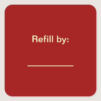 Red Prescription Bottle Refill Date Sticker