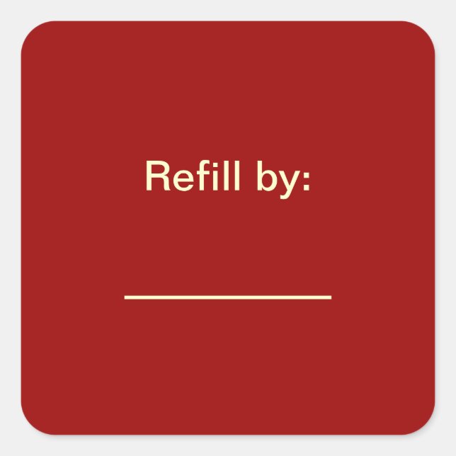 Red Prescription Bottle Refill Date Sticker (Front)