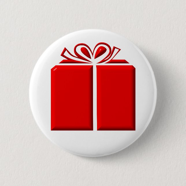 Red present with bow button (Front)