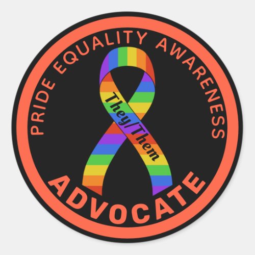 Red Pride Equality Awareness Black Round Sticker