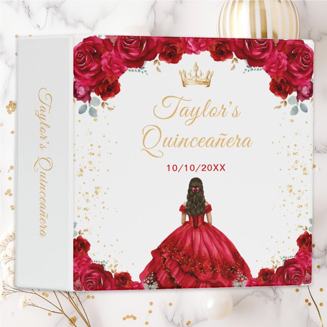 Red Princess Quinceañera 3 Ring Binder (Creator Uploaded)