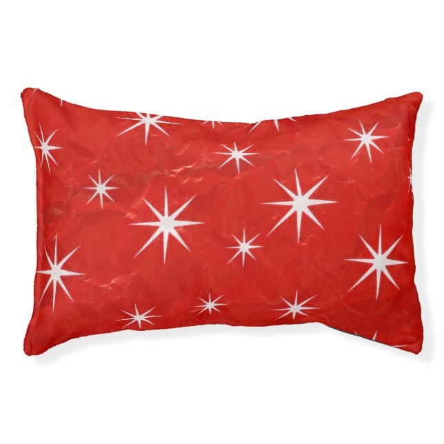 Red Printed Pattern Pet Bed (Front)