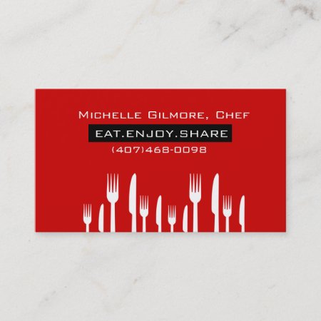 Red Private Chef Catering Business Card