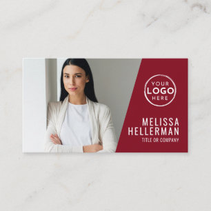 Red Professional Photo Logo Business Card