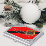 Red Professional Santa Claus Festive Holiday Business Card Case<br><div class="desc">Are you being Santa Claus this Holiday Season? Not the real one of course - he lives in the North Pole - or Lapland - not sure actually where he lives - it's a secret. Anyway - if you are dressing up as Santa this Christmas, just add your name to...</div>