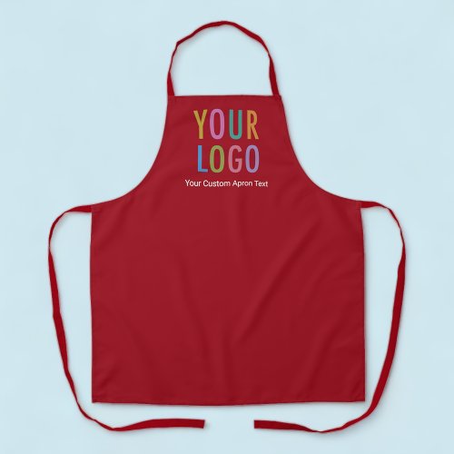 Red Promotional Apron Custom Printed Logo Branded