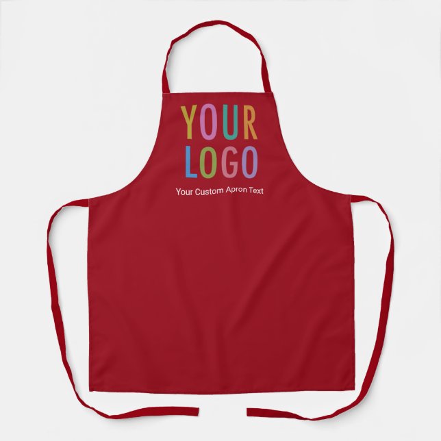 Red Promotional Apron Custom Printed Logo Branded (Front)