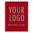 Red Promotional Notebook Custom Logo Branded Bulk