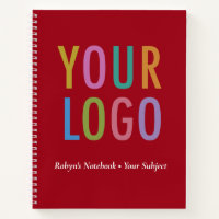 Red Promotional Notebook Custom Logo Branded Bulk