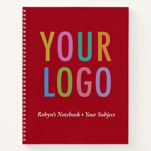 Red Promotional Notebook Custom Logo Branded Bulk