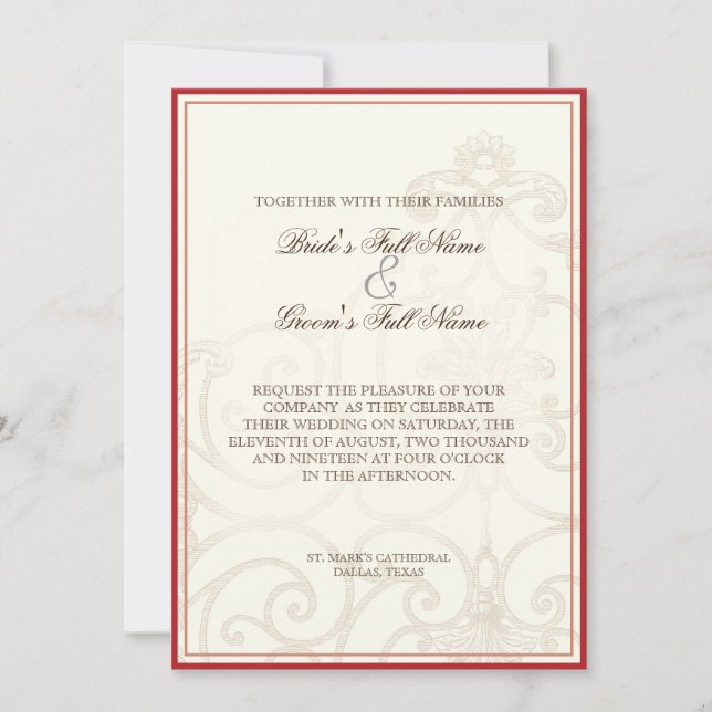 Red Protea Hummingbirds  - Wedding Invitation (Front)