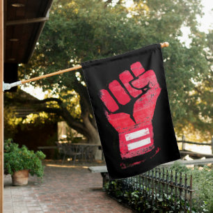 Red Protest Fist House Flag