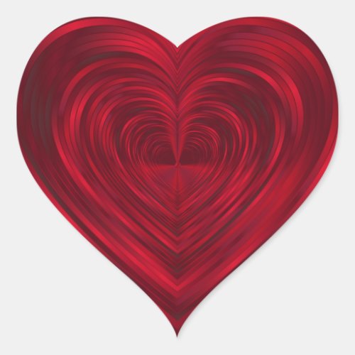 Red Psychedelic Create Your Own Blank Template Heart Sticker