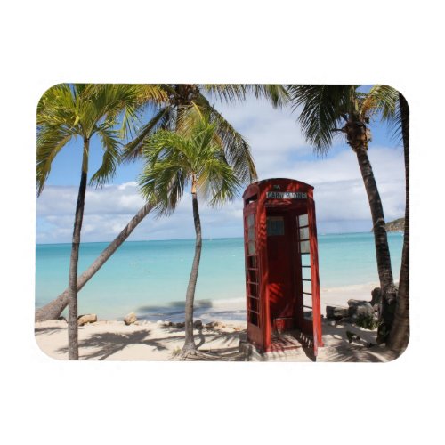 Red public Telephone Booth on Antigua Magnet