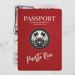 Red Puerto Rico Passport Save The Date