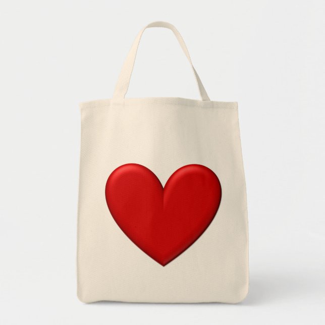 Red Puffy Heart Tote Bag (Front)