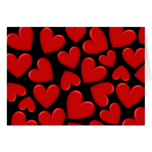 Red Puffy Hearts Cards (Front Horizontal)