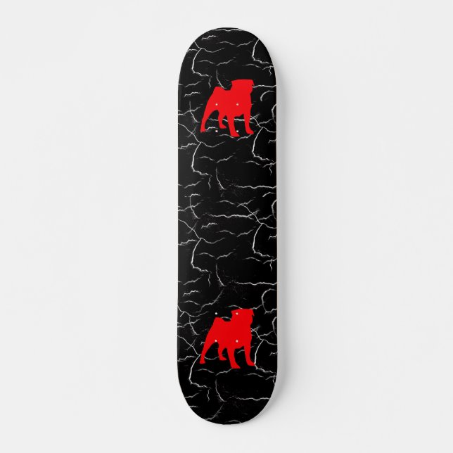 Red Pug Skateboard 2 Deck (Front)