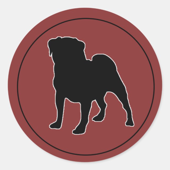RED Pug sticker (Front)
