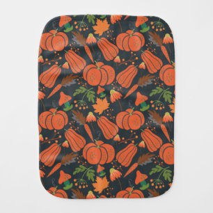 Red pumpkin seamless pattern and carrots baby burp cloth