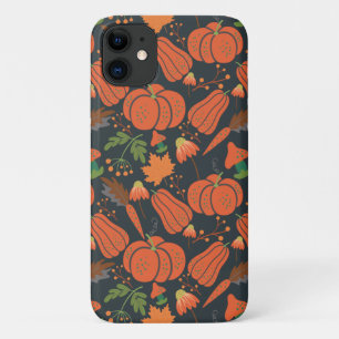 Red pumpkin seamless pattern and carrots iPhone 11 case