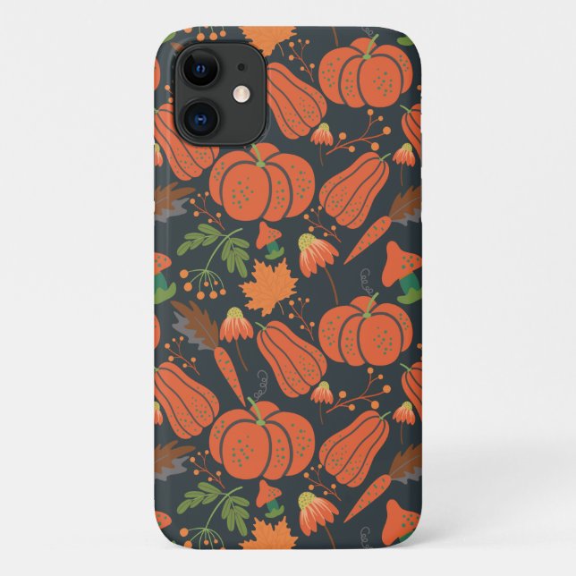 Red pumpkin seamless pattern and carrots Case-Mate iPhone case (Back)