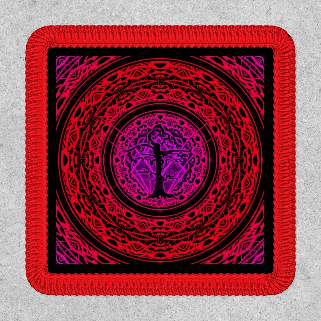 Red Purple Abstract Old Withered Tree  Patch (Front)