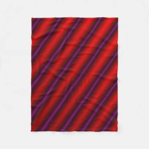Red Purple and Black Laser_Like Line Pattern Fleece Blanket