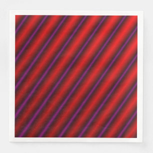Red, Purple and Black Laser-Like Line Pattern Paper Dinner Napkins