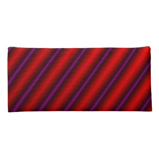 Red, Purple and Black Laser-Like Line Pattern Pencil Case (Back)