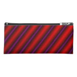 [ Thumbnail: Red, Purple and Black Laser-Like Line Pattern Pencil Case ]